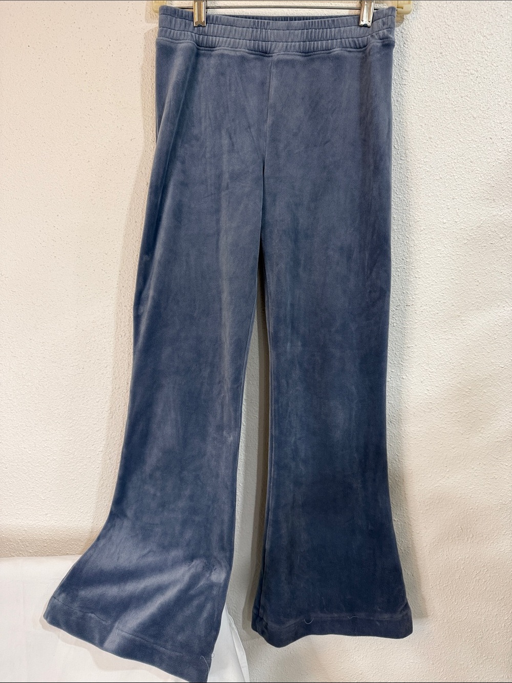 Hollister Slate Blue Velour Flared Track Pants